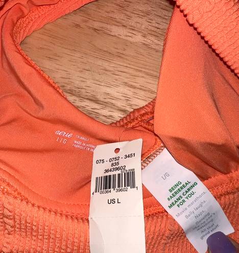 Aerie Large  Women’s Rib Orange Bikini Top BNWTS Retails $34.95