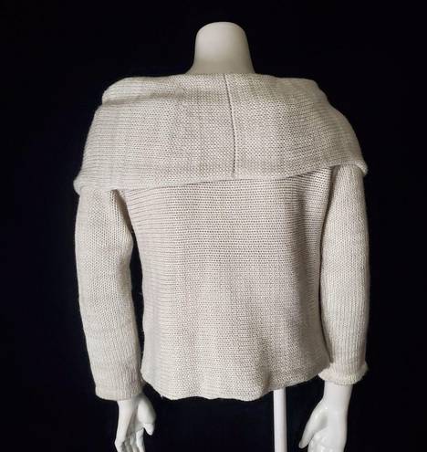 SEEK the Label  Cream & White Cowl Neck Sweater (S)