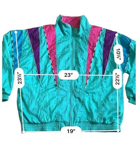 Lavon Vintage   80s 90s Bright Multi Color Windbreaker and  joggers set  Size XL