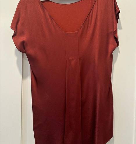 The Row Brick Red Silk Top w/ Low Back