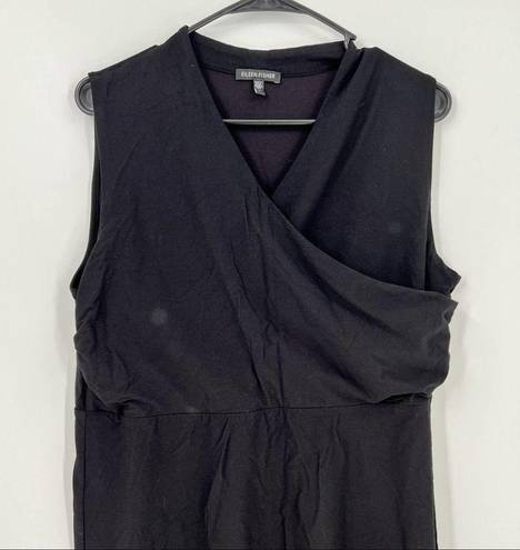 Eileen Fisher  Black Cross Front Sleeveless Dress