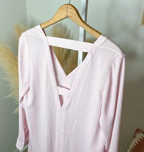 Rebecca Minkoff  Coma Dress Small Pale Pink Cut Out Long Sleeve Shift