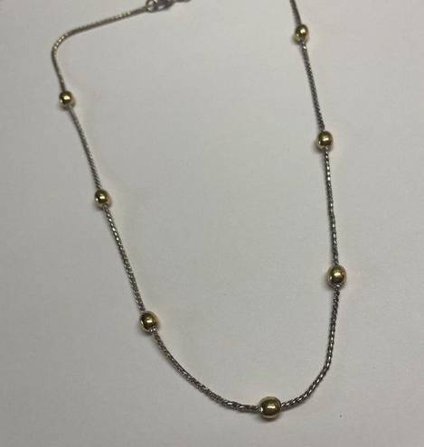 Monet Signed  Necklace Two Tone 16 Inch