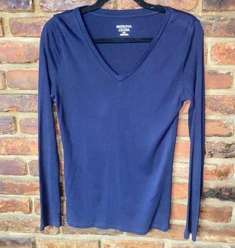 Merona  Navy Blue Long Sleeve V-Neck The Ultimate Tee T-Shirt Women's Size Small