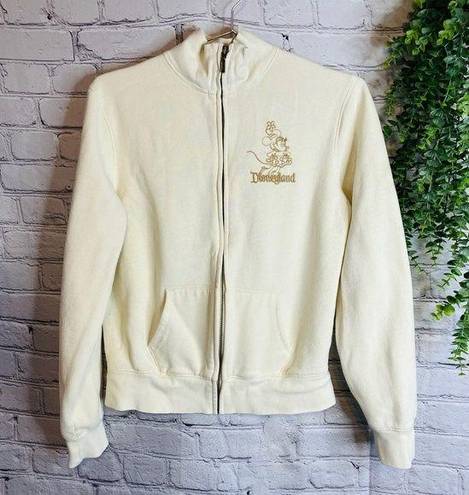 Disney land Jacket M Minnie Mouse Cream Gold Full Zip Silhouette Bubble