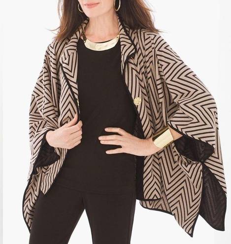 Chico's  Travelers Collection Chevron Jacquard Cape