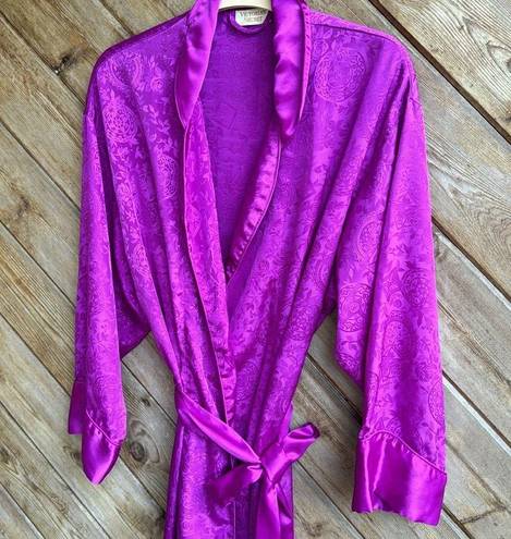 Victoria's Secret COPY - Vintage magenta purple gold label Victoria’s Secret dressing gown robe M…