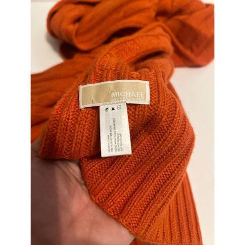 Michael Kors Michael by  Orange Cable Knit Scarf