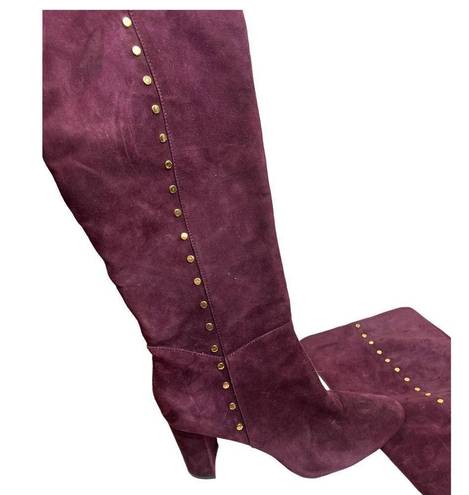 Ralph Lauren Lauren by  Suede Atherton Burgundy Tall Boots Sz. 10