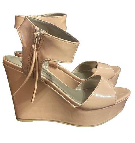 Michael Antonio  PATENT NUDE WEDGES