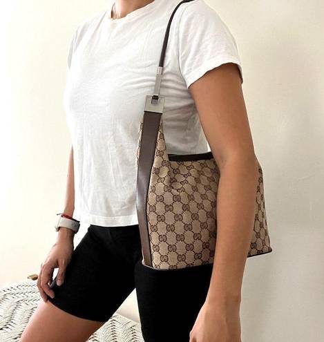 Gucci GG Monogram Canvas and Leather Shoulder Bag