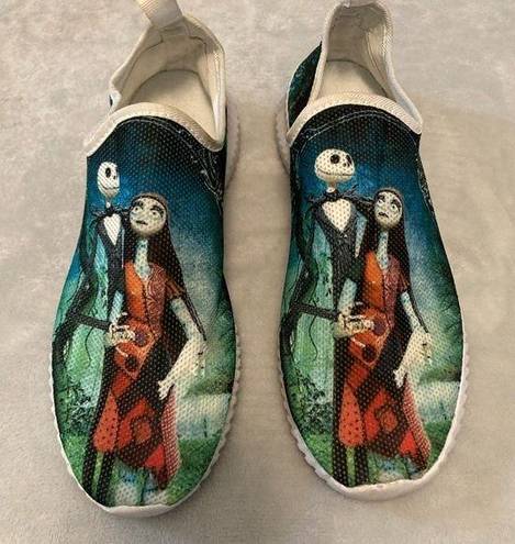 JACK The Nightmare Before Christmas  & Sally Slip-On Sneakers Sz 9