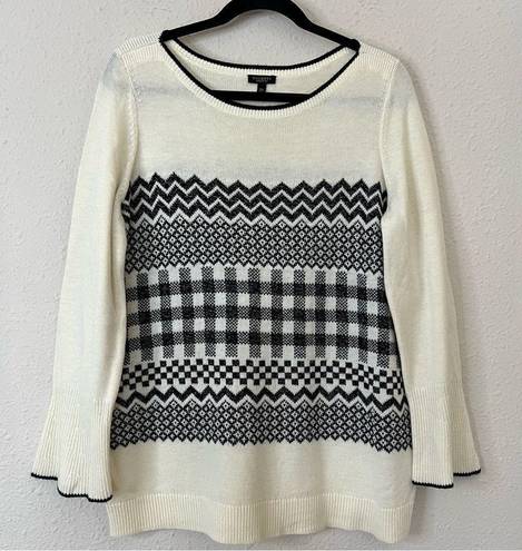 Talbots  Wool Blend Geometric Print Crew Neck Sweater Size 1XP