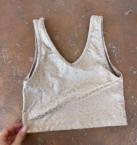 Beyond Yoga tan cropped workout top