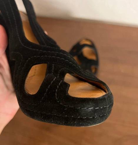 Givenchy Women’s  Black Strappy Suede Open-Toe Heels Size 6