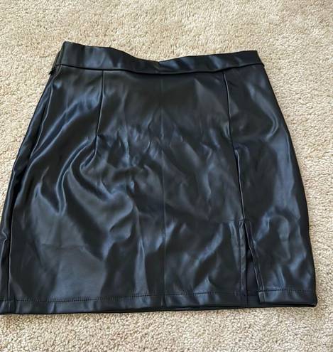 Amazon Black Leather Skirt