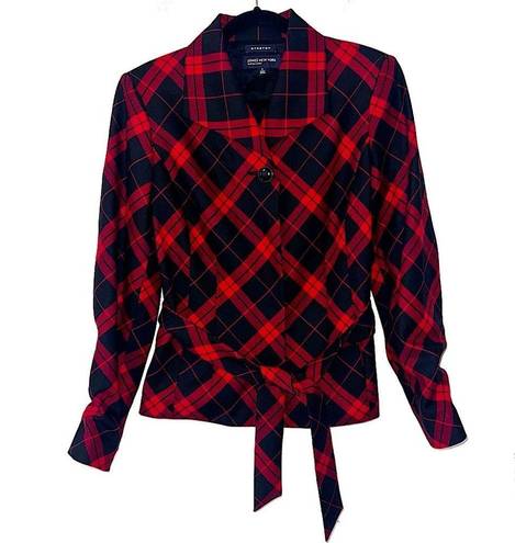 Jones New York Jones NY Red Black Plaid Wool Jacket