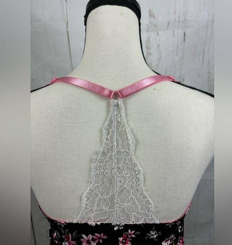 Marilyn Monroe  Pajama Tank Top Camisole Black Floral White Lace Pink Straps