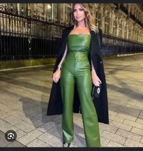 ZARA Green Faux Leather Bodysuit