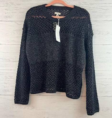 Pilcro  NWT Open Knit Black Pullover Sweater Size S