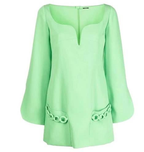 Alexis  Azize Chain Detail Mini Dress Green