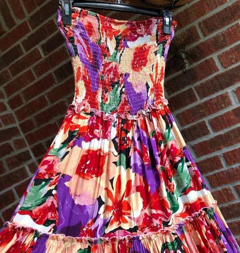 Abel the label  ATL Maxi Dress New Size Small Floral Retro Smocked Boho Chic