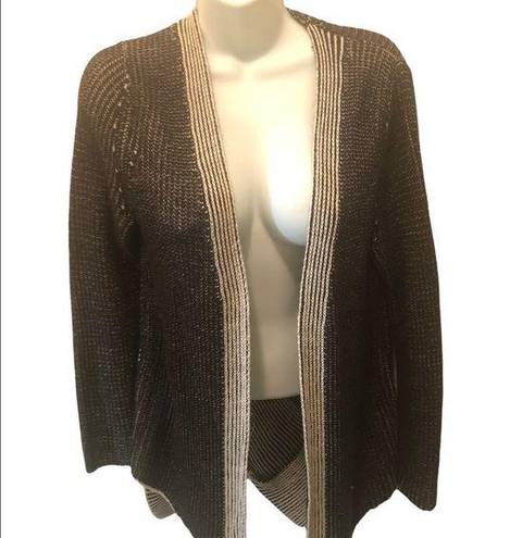 BKE  Open Concept Cardigan Sweater XS Weaved Back Black Grey Casual Cozy