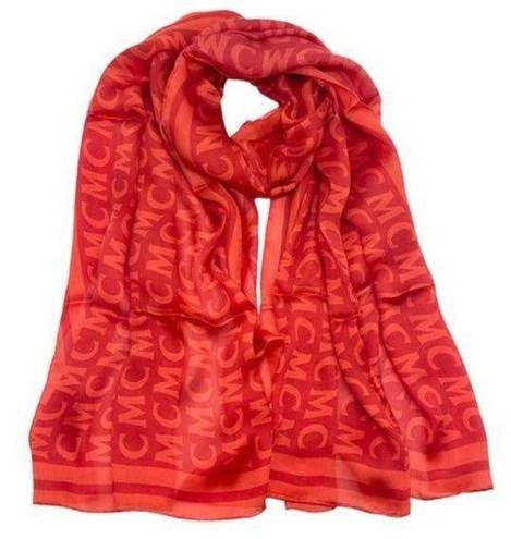 MCM  Silk Logo Ruby Red Summer Scarf Shawl