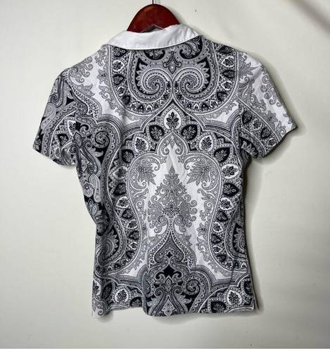 Polo Bogner black and white 2ps set  paisley tee and Bermuda shorts sz 8