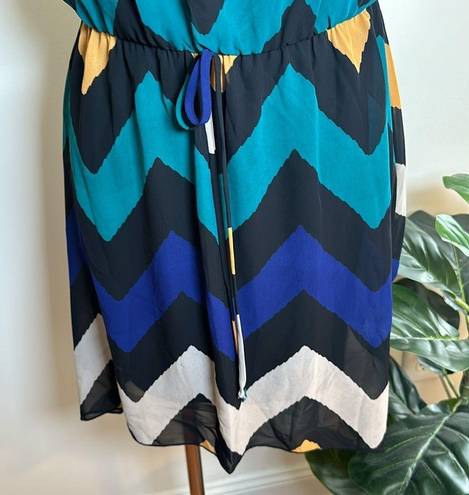 Alya  Multi Color Chevron Spaghetti Strap Lined  Women's Size Small NWT