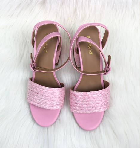 Bamboo NEW  | Braided Heel Maddy Sandals - PINK