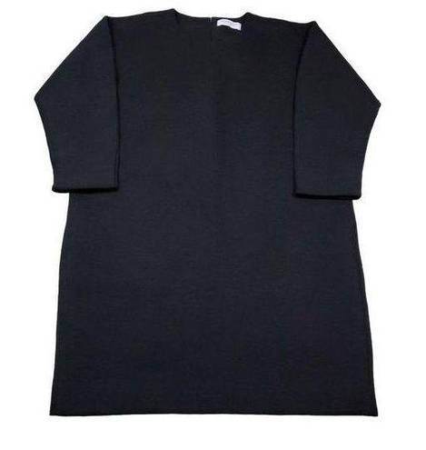 Everlane  Scuba Cotton Knit Sweater Tunic Dress Heavyweight Black Size Medium