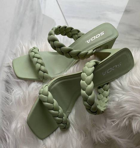 Soda braided green heel