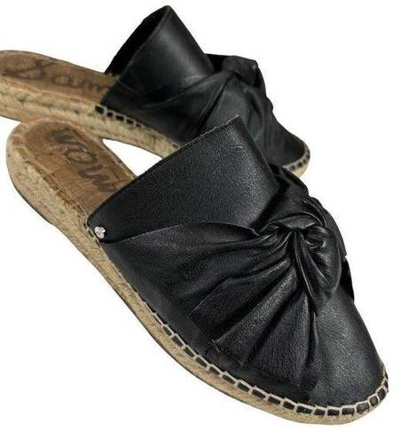 Sam Edelman  Lynda Black Leather Espadrille Mules