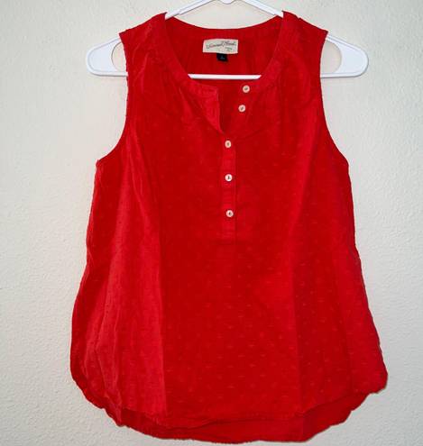 Universal Standard Universal Thread Red Sleeveless Swiss Dot Textured Tank Top Blouse  