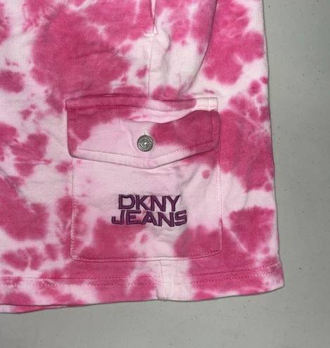 DKNY  Jeans NWT Size XL Pink Tie Dye Cargo Lounge Shorts