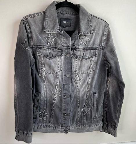 Rails  stars knox black faded denim jacket size XS