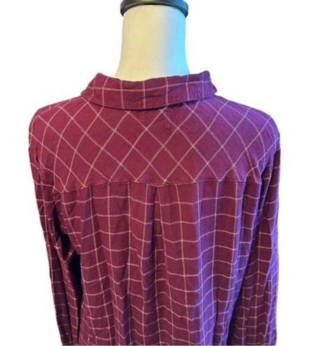 Harper  Lace Up Grid Print Blouse Sz L