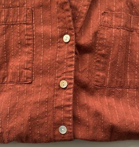A New Day  shimmer thread button front camp blouse, size medium