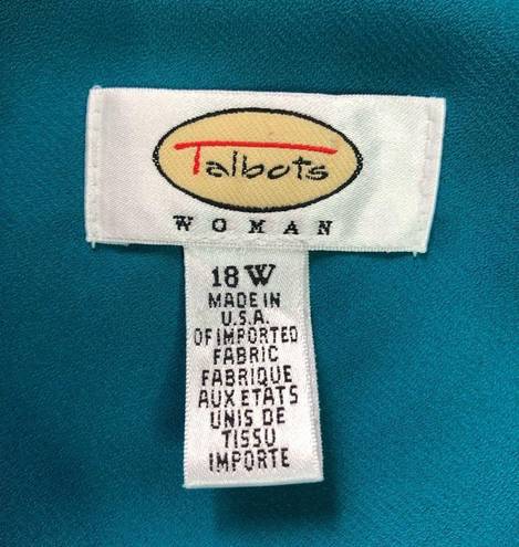 Talbots  Women’s V-neck Chiffon Overlay Turquoise Tank Maxi Dress