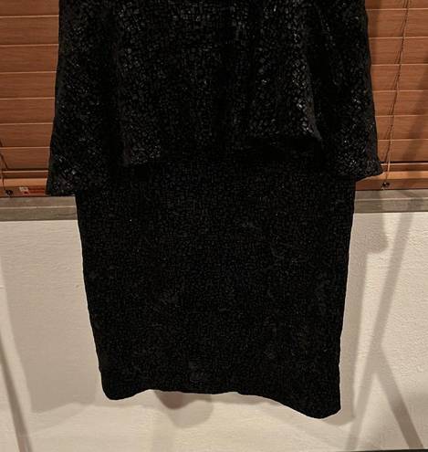 Badgley Mischka  Velvet Peplum Cocktail Dress