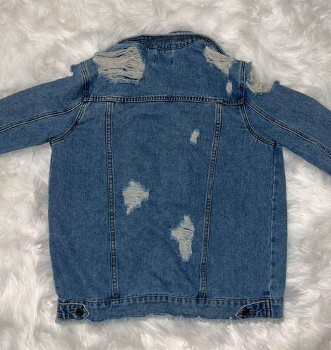 Pretty Little Thing Distressed Denim Jacket