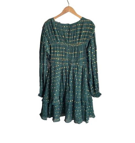 Scotch & Soda Ruffled Long Sleeved Jacquard Mini Dress