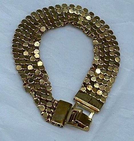 Boutique Reversible wide chainmail to faceted pyramid link bracelet.