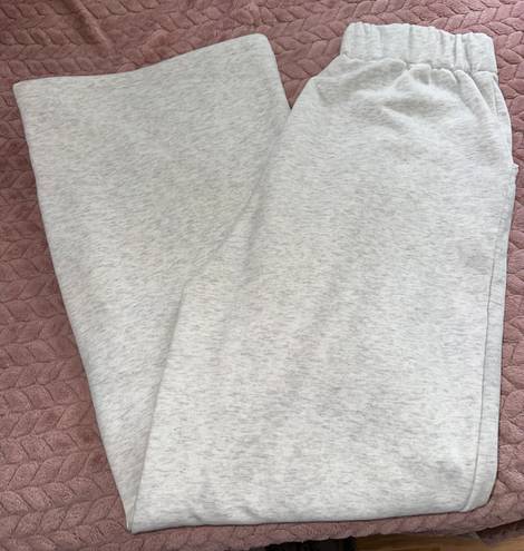 Halara High Waisted Grey Wide Leg Fleece Sweatpants