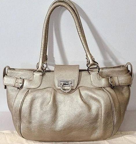 Salvatore Ferragamo  Gancini Gold Metallic Shoulder Bag