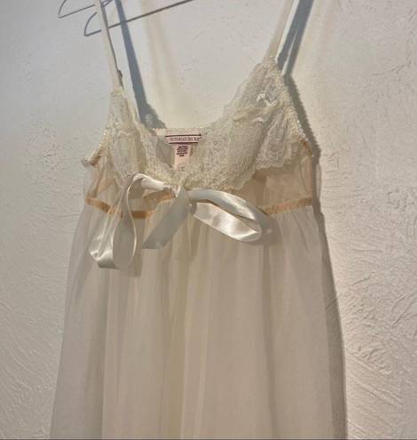 Victoria's Secret Victoria’s Secret Lined Mesh Bridal Babydoll  Tie front