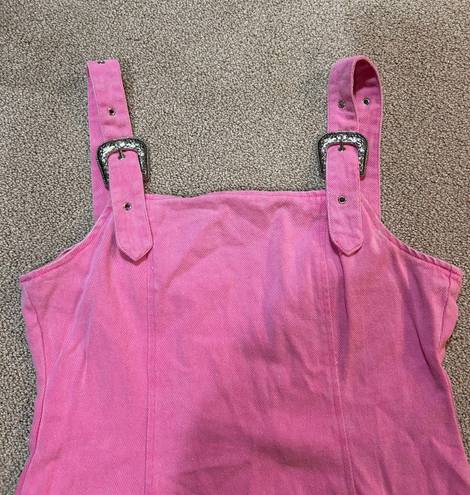 Pink Denim Buckle Dress Size L