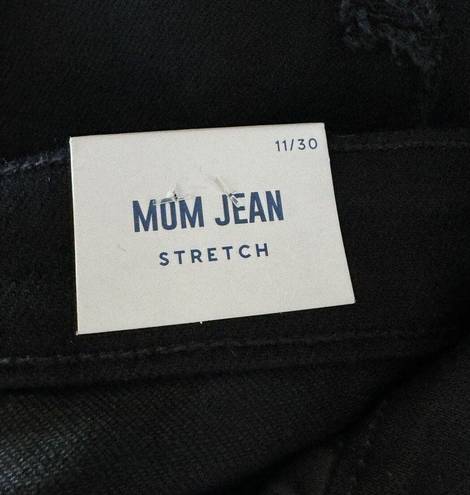 Wax Jean  JRS SZ 11/30 Mom Jeans High-Rise Distressed Stretch Pockets Black New