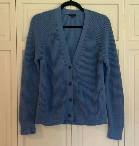 Talbots  blue shaker knit vneck cardigan size small